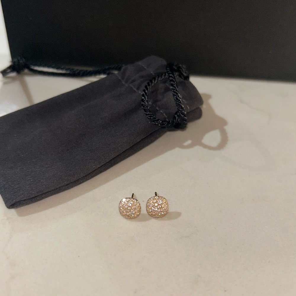 David Yurman Gold and Diamond Stud Earrings